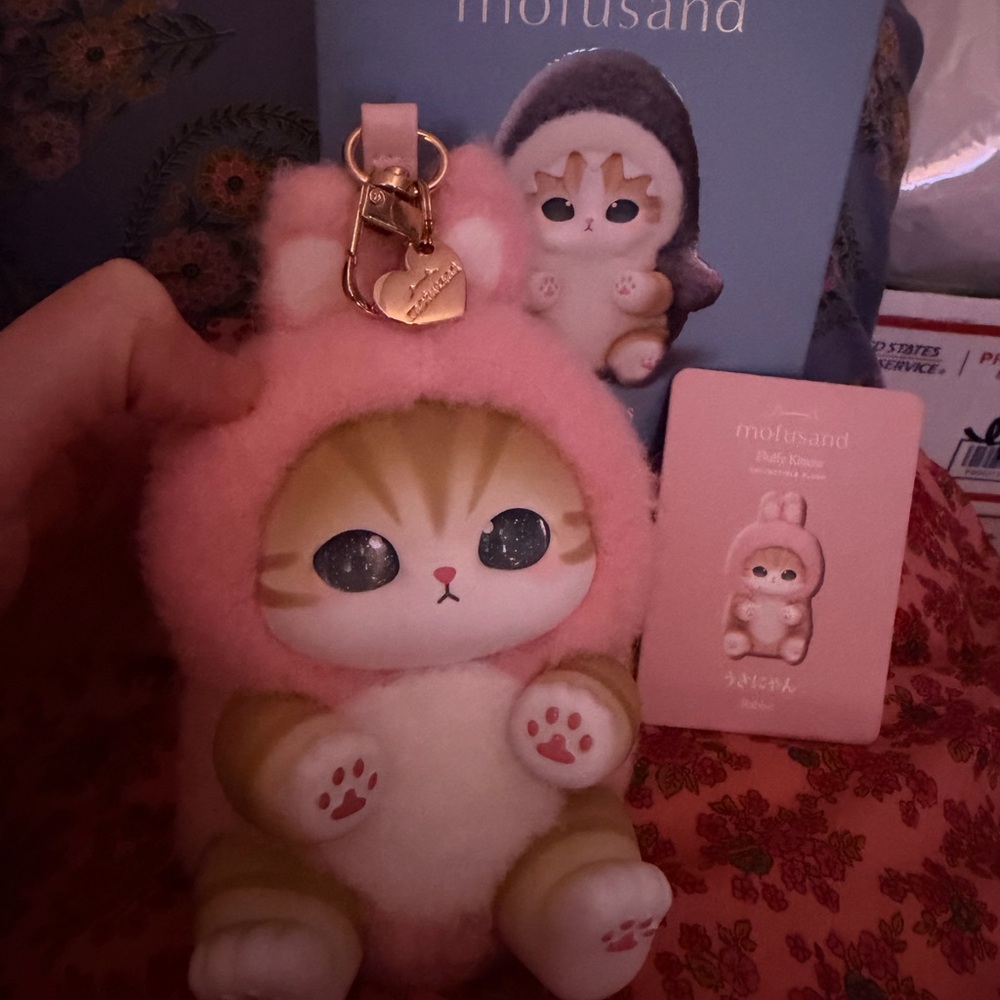 Mofusand Fluffy Kitten - Confirmed Blind Box - Pink Bunny - New - Box & Card